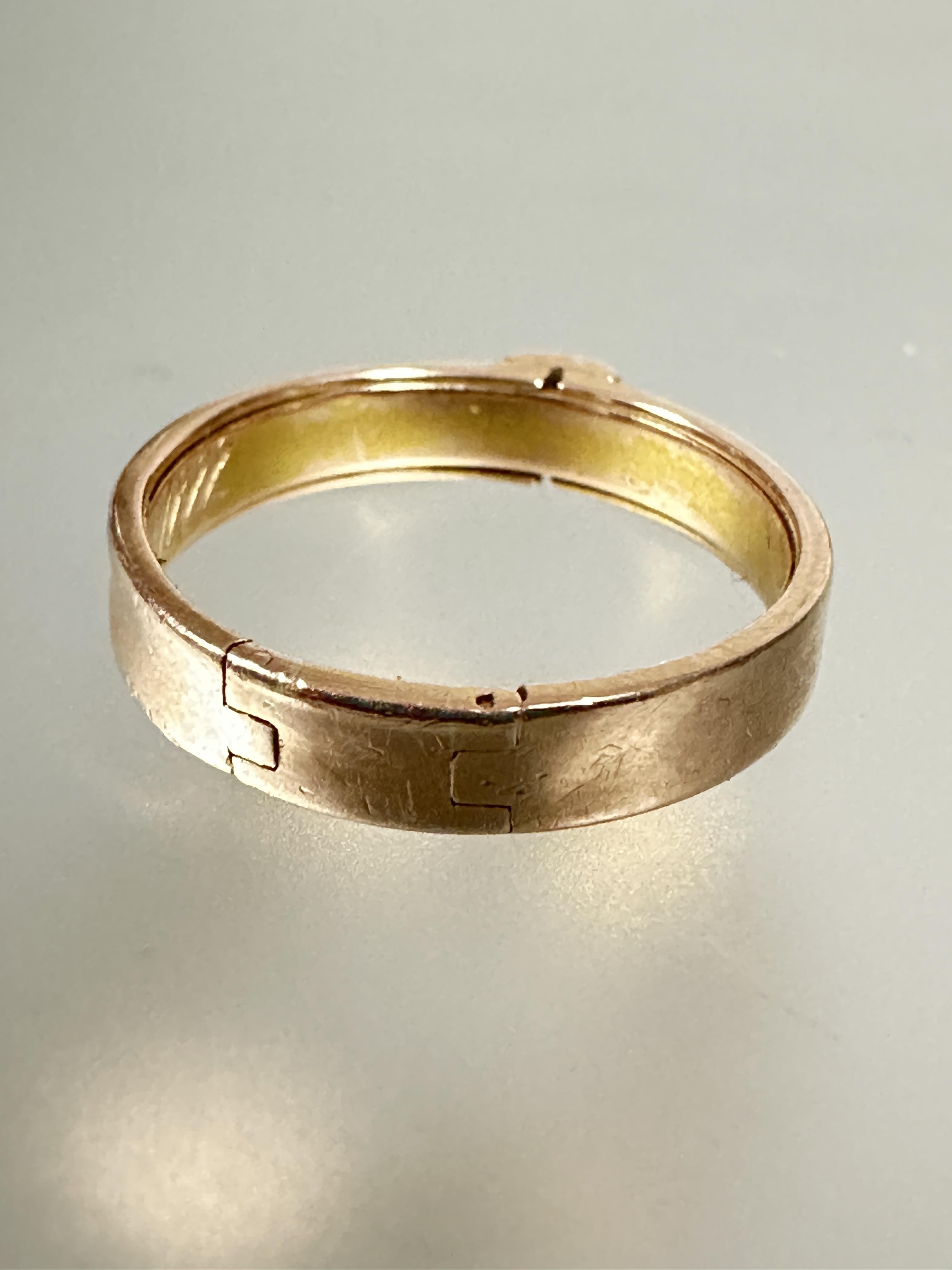 A Victorian gold secret mourning ring the double sided outer section set rose cut diamond with - Image 4 of 4