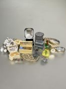 A collection of costume jewellery to include a Railway timekeepers stop watch, two ladys wrist