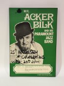 An American panel titled "Mr Acker Bilk and his paramount Jazz Band" 25th Anniversary advert on