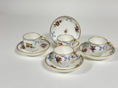 Property of the late Countess Haig, a late 19thc Sevres style set of four porcelain tea cups and