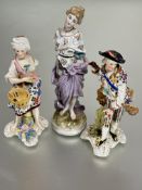 Property of the late Countess Haig, a pair of late 19thc the porcelain standing figures of the