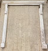 A large quantity of 19th / early 20th century painted pine architrave, including lintels, scrolled