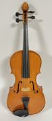 A Stringers of Edinburgh viola of two-piece back construction, with fitted carry case and bow (paper