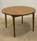 Nils Jonsson for Troeds, a mid century Swedish teak extending dining table, the circular top opening