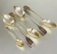 A set of three George George IV Edinburgh silver fiddle pattern table spoons Edinburgh 1825 all show