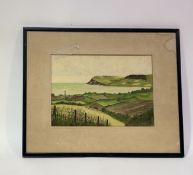 Stanley Keers (Irish), Carnlough to Antrim, pencil and pen, signed bottom right, framed. (24cmx33cm)