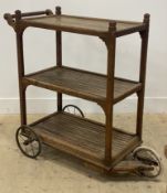 An early 20th century teak drinks trolley, manufactured by Hughes, Bolckow & Co. (ship breakers)