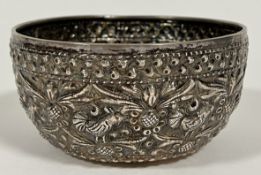 A Peranakan/Chinese Straits silver or white metal bowl, probably Singaporean or Malaysian (