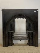 A Victorian cast iron fire insert, with registration mark for Coalbrookdale, 1859. 92cm x 97cm.