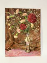 Fairweather, Study of Carnations in a vase, oil on board, signed and dated '91 bottom right,