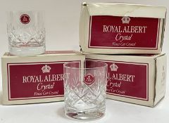 Three boxed pairs of Royal Albert crystal 'Victoria' rummers