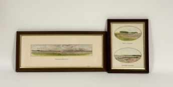 Unknown artist, "View from Luffness Links", watercolour, unsigned, framed (6.5cmx35cm) together with