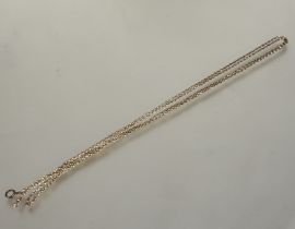 A 9ct gold belcher style link guard chain with lobster claw fastening and brass loop fastening no