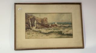 Douglas Houzen Pinder (British 1886-1949), The Droskyn Rock Perranporth, watercolour, signed and