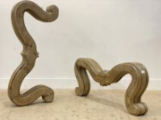 A substantial pair of Victorian hardwood mouldings. 104cm x 45cm.
