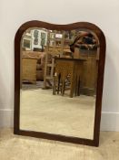 An early 20th century rosewood framed wall mirror with bevelled plate 78cm x 60cm.