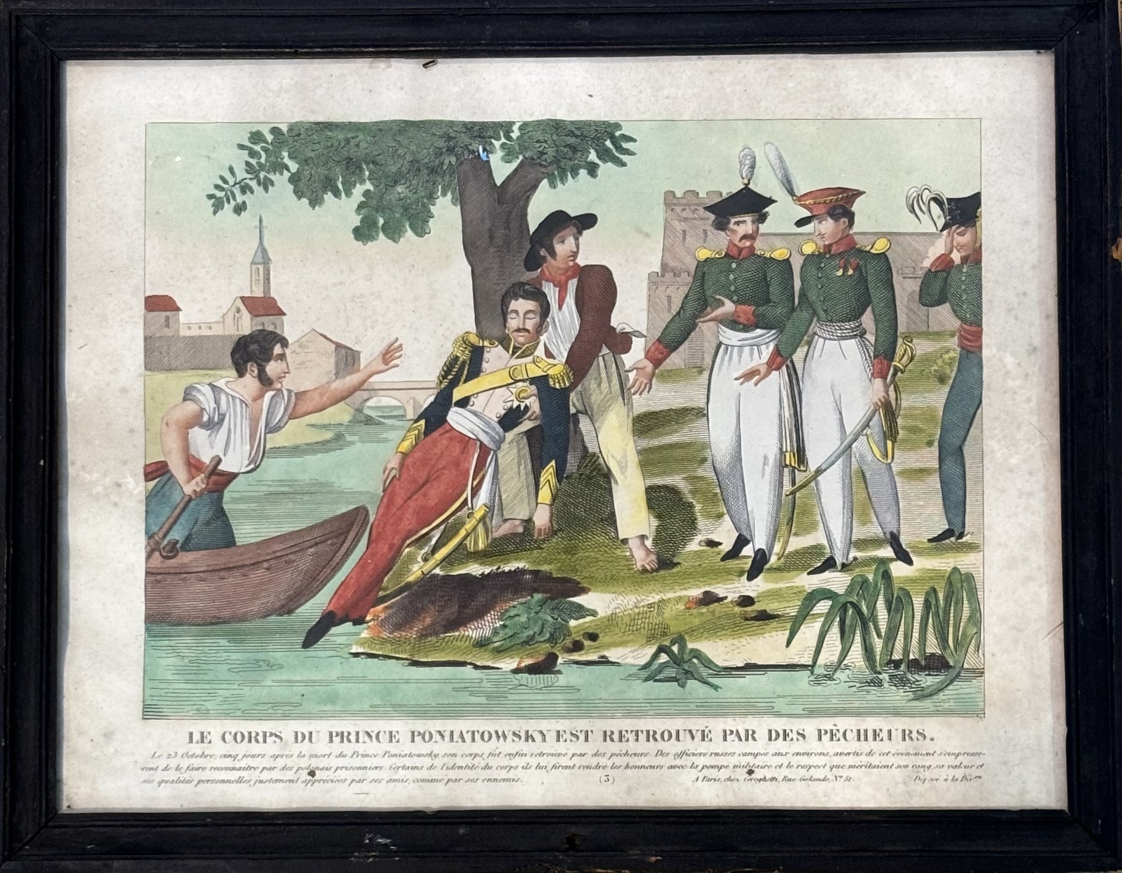 A set of four French 19thc coloured prints of various "Prince Poniatowski" scenes, one titled " - Image 2 of 4