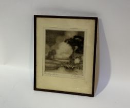 Cedric Hodgson, The Wayside Inn, drypoint etching, pencil, titled and signed bellow, framed. (