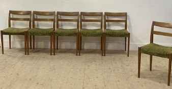 Nils Jonsson for Troeds, a set of six mid century Swedish teak dining chairs, circa 1960's, each