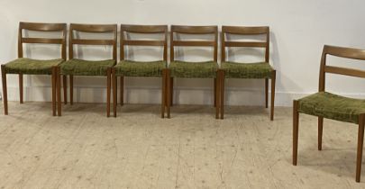 Nils Jonsson for Troeds, a set of six mid century Swedish teak dining chairs, circa 1960's, each