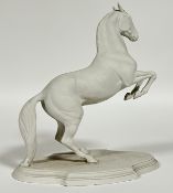 Pamela du Boulay 'Levade', a bisque fired ceramic model of a horse complete with certificate of