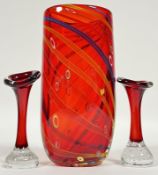 A large Italian art glass vase with millefiori-style inclusions, probably Murano (h- 29.5cm),