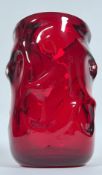 A large Whitefriars Ruby Red 'knobbly' vase after a design by William Wilson/Harry Dyer (polished