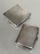 A London silver engine turned cigarette case of curved shape L x 8.5cm x W 8cm London 1927 100g