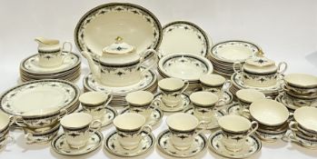 A Minton 'Grasmere' pattern tea and dinner service comprising ten soup bowls, a large oval ashet (w-