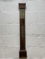 A Regency rosewood cased stick barometer by Adie & Son, Edinburgh, the projecting cornice above a