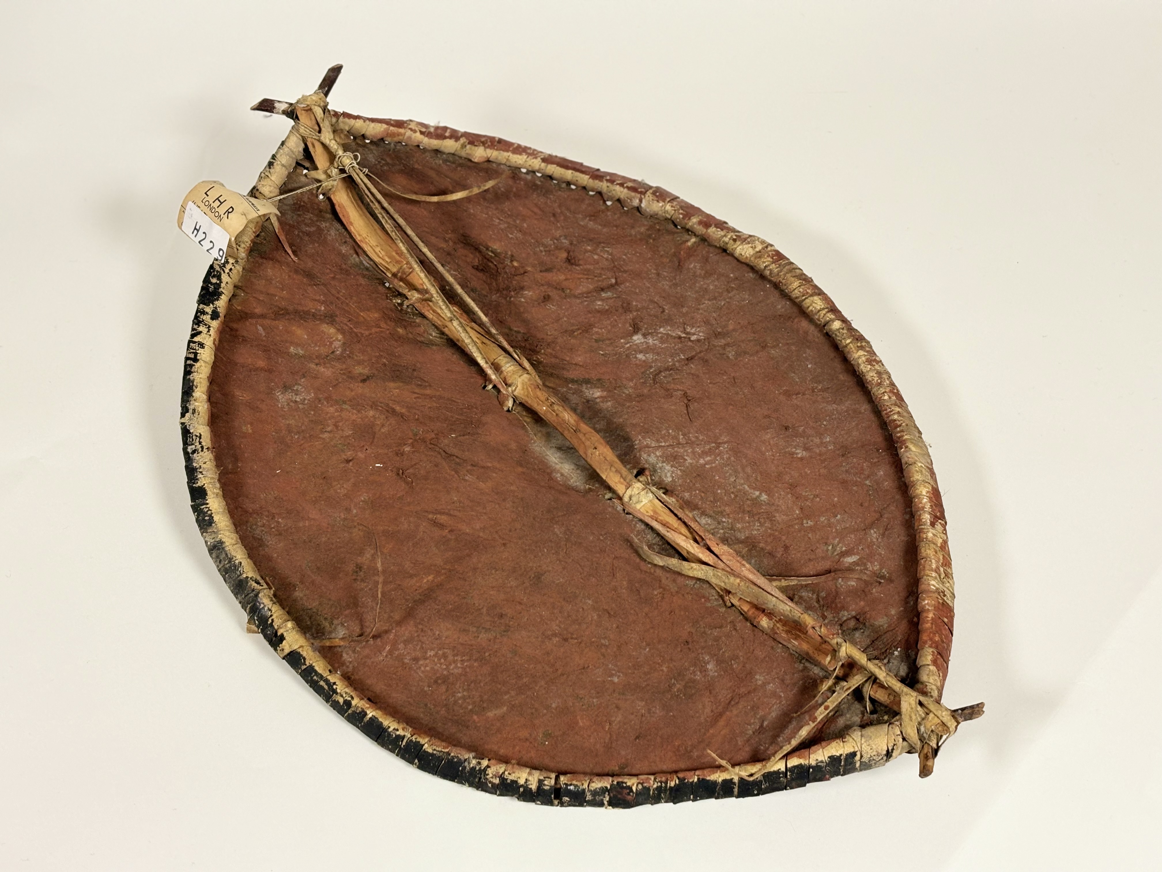 A Maasai hide hunting shield and spear, third quarter 20th century, presented by President Jomo - Image 3 of 7