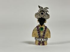 Property of the late Countess Haig: a Venetian 18ct gold and gem-set blackamoor brooch, mid-20th