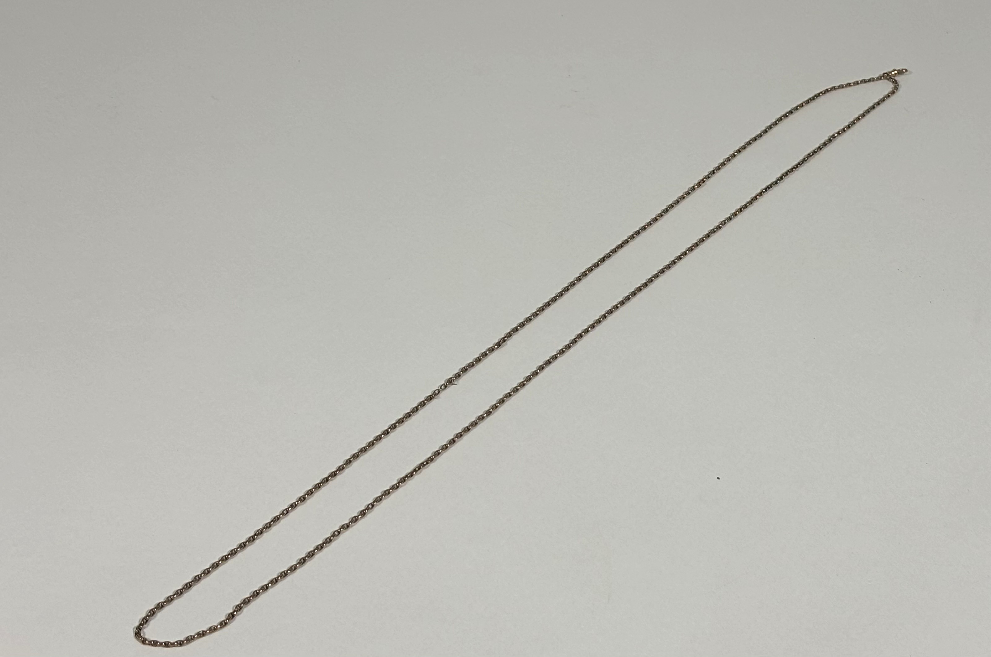 A yellow metal belcher link guard chain, unmarked, the lobster clasp indistinctly stamped. Length - Image 2 of 3