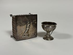 An Edwardian silver and copper casket of golfing interest, Levi & Salaman, Birmingham 1908,