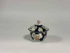 A Worcester porcelain sucrier and cover, c. 1775, painted in Kakiemon style with the Rich Queen's