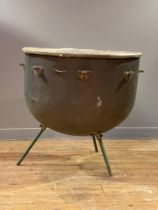 A large 19th / early 20th century copper kettle drum of characteristic form. H78cm.