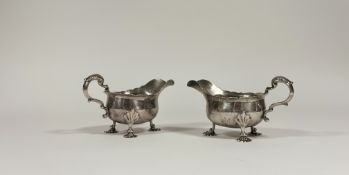 A pair of substantial George II silver sauce boats, Thomas Gurney and Richard Cook, London 1753,
