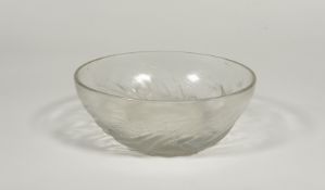 Rene Lalique, an "Ondines" pattern opalescent glass bowl, etched mark and numbered 380. Diameter