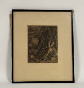 After Albrecht Durer (1471-1528), Melencolia I, engraving on laid paper, trimmed, framed. 23.5cm