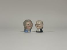 Two Meissen porcelain figural bottle stoppers, late 19th century, one modelled as a clergyman, the