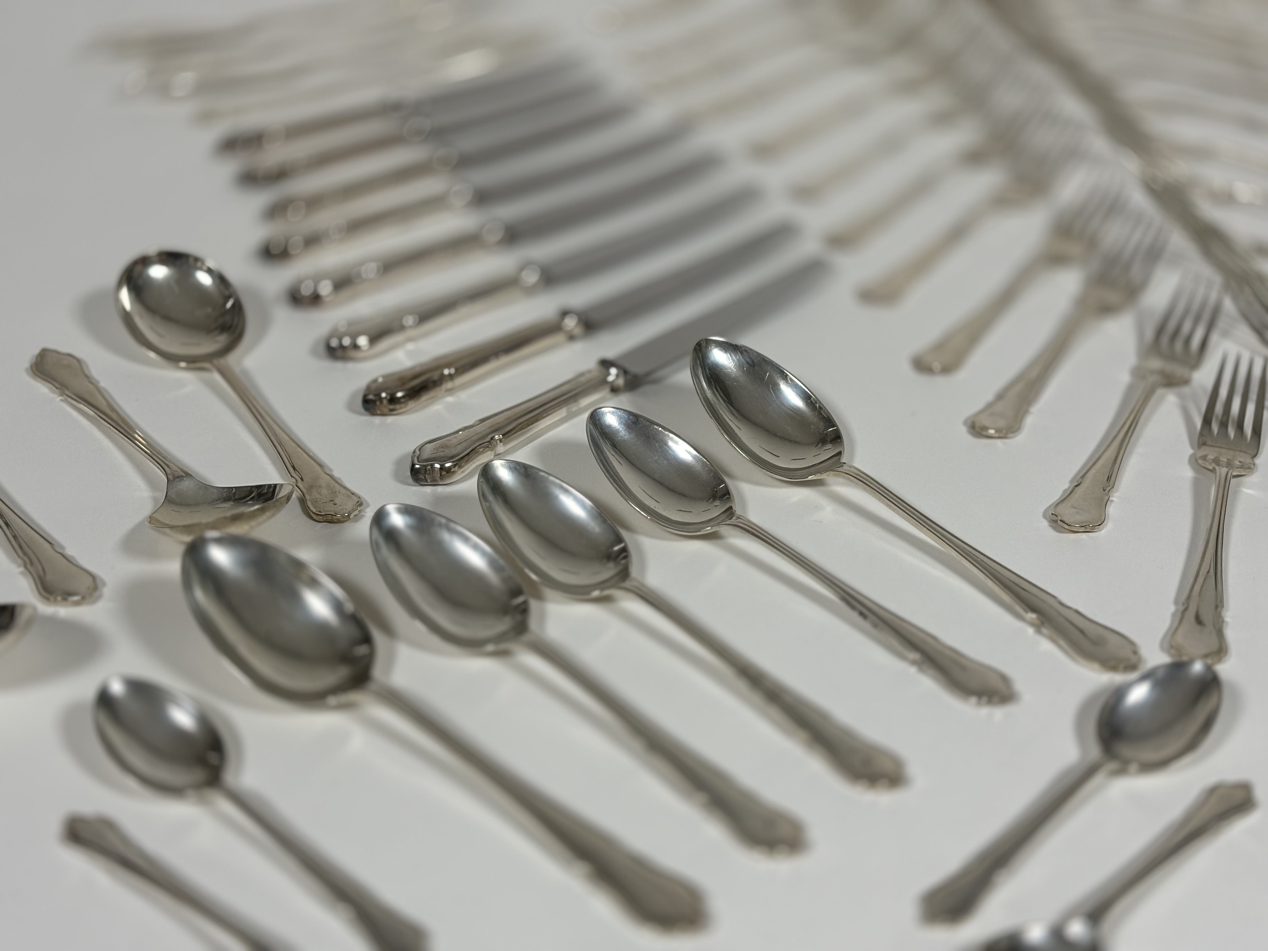 A complete silver flatware service, eight place settings, Dubarry pattern, Cooper Brothers & Sons, - Image 2 of 6