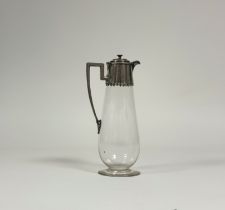A mid-Victorian silver-mounted glass claret jug, Sheffield 1874 (maker's mark rubbed), the stepped