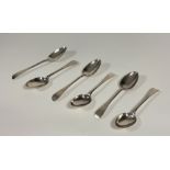 A set of six George III Scottish silver table spoons, Ker and Dempster, Edinburgh 1767, Old