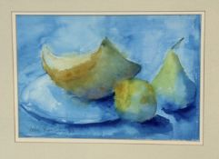 W M Ranson, Still life of a fruit bowl, watercolour, signed bottom left dated '93, framed (