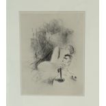 A pair of Marcel Vertes (French 1895-1961), lithographs, one depicting a man in bed and a person