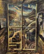 Unknown artist, A window view point of Alness landscape, pastel on board, unsigned. (145x122cm)