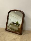 A substantial Victorian mahogany framed wall hanging mirror (converted) 96cm x 78cm.