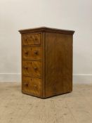 A Victorian satinwood bedside chest fitted with four drawers, (alterations, A/F) H77cm, W47cm,