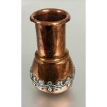 A Edwardian Duchess of Sutherland Cripples Guild copper Arts and Crafts flared bottle neck wine