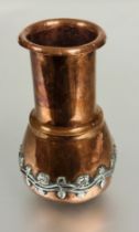 A Edwardian Duchess of Sutherland Cripples Guild copper Arts and Crafts flared bottle neck wine